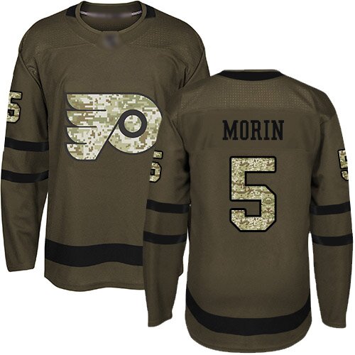 Men's Philadelphia Flyers #55 Samuel Morin Green Authentic Salute To Service Hockey Jersey