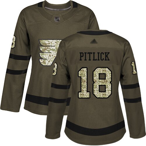 Women's Philadelphia Flyers #18 Tyler Pitlick Green Authentic Salute To Service Hockey Jersey