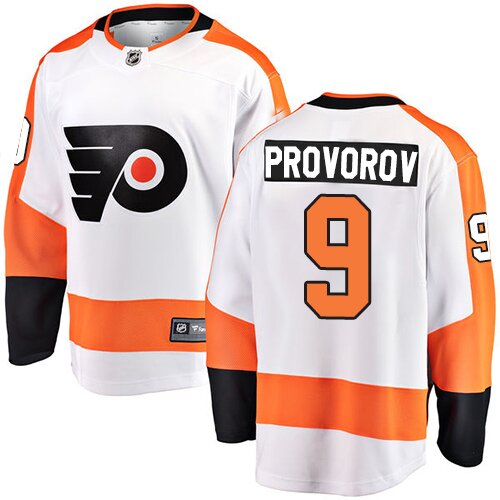 Youth Philadelphia Flyers #9 Ivan Provorov Fanatics Branded White Away Breakaway Hockey Jersey