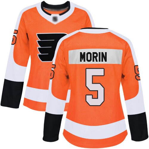 Women's Philadelphia Flyers #55 Samuel Morin Orange Home Premier Hockey Jersey
