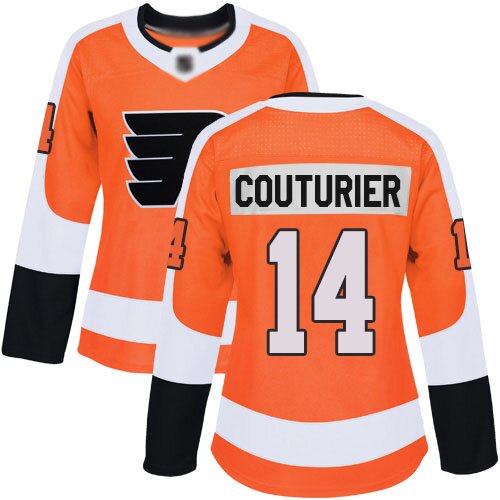 Women's Philadelphia Flyers #14 Sean Couturier Orange Home Premier Hockey Jersey