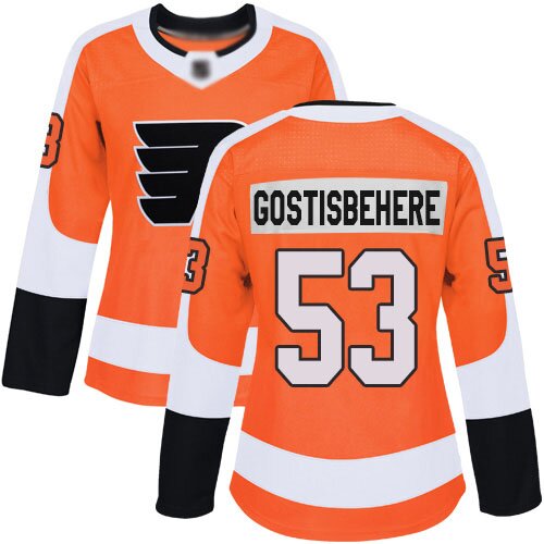 Women's Philadelphia Flyers #53 Shayne Gostisbehere Orange Home Authentic Hockey Jersey