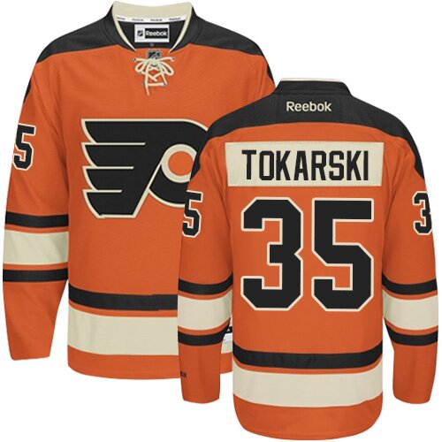 Youth Philadelphia Flyers #35 Dustin Tokarski Reebok Orange New Third Authentic NHL Jersey
